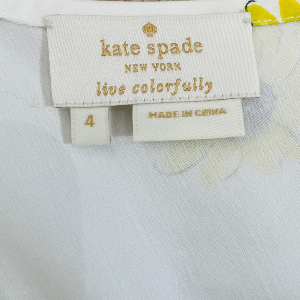 Kate Spade Daisy Dot Bow Peplum Top Old Money Size 4 WORN ONCE - Picture 6 of 11